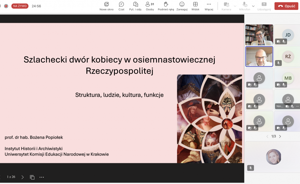 Wykład prof. dr hab. Bożeny Popiołek w Związku Szlachty Polskiej